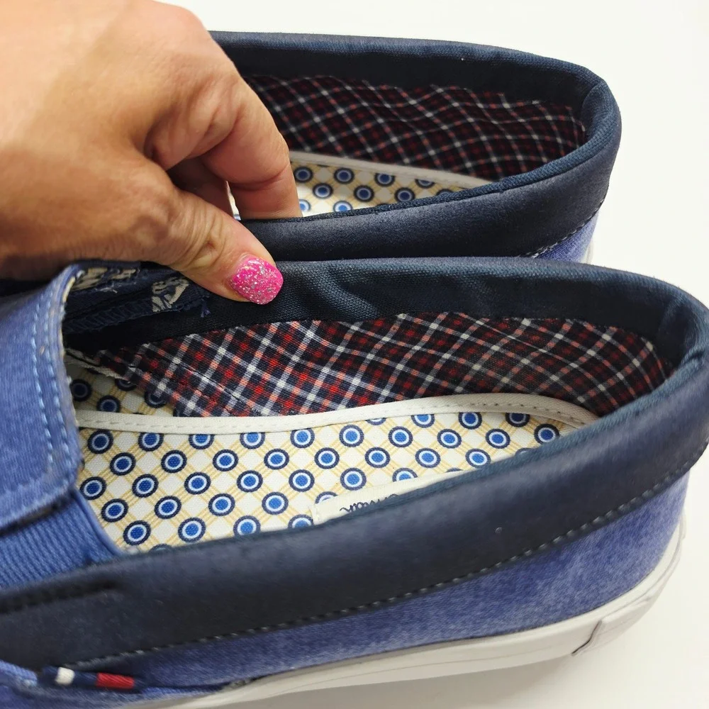 Ben Sherman Slip On Sneakers Mens 12 Blue Fabric Casual Loafers Low Top
